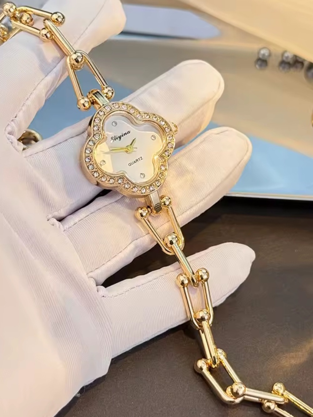 Monaco Clover Crystal Watch Bracelet